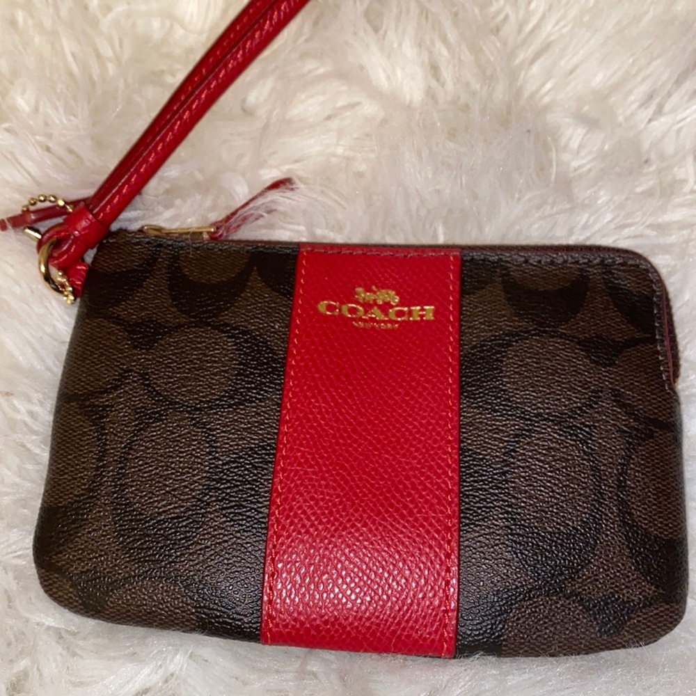Coach red and brown wallet